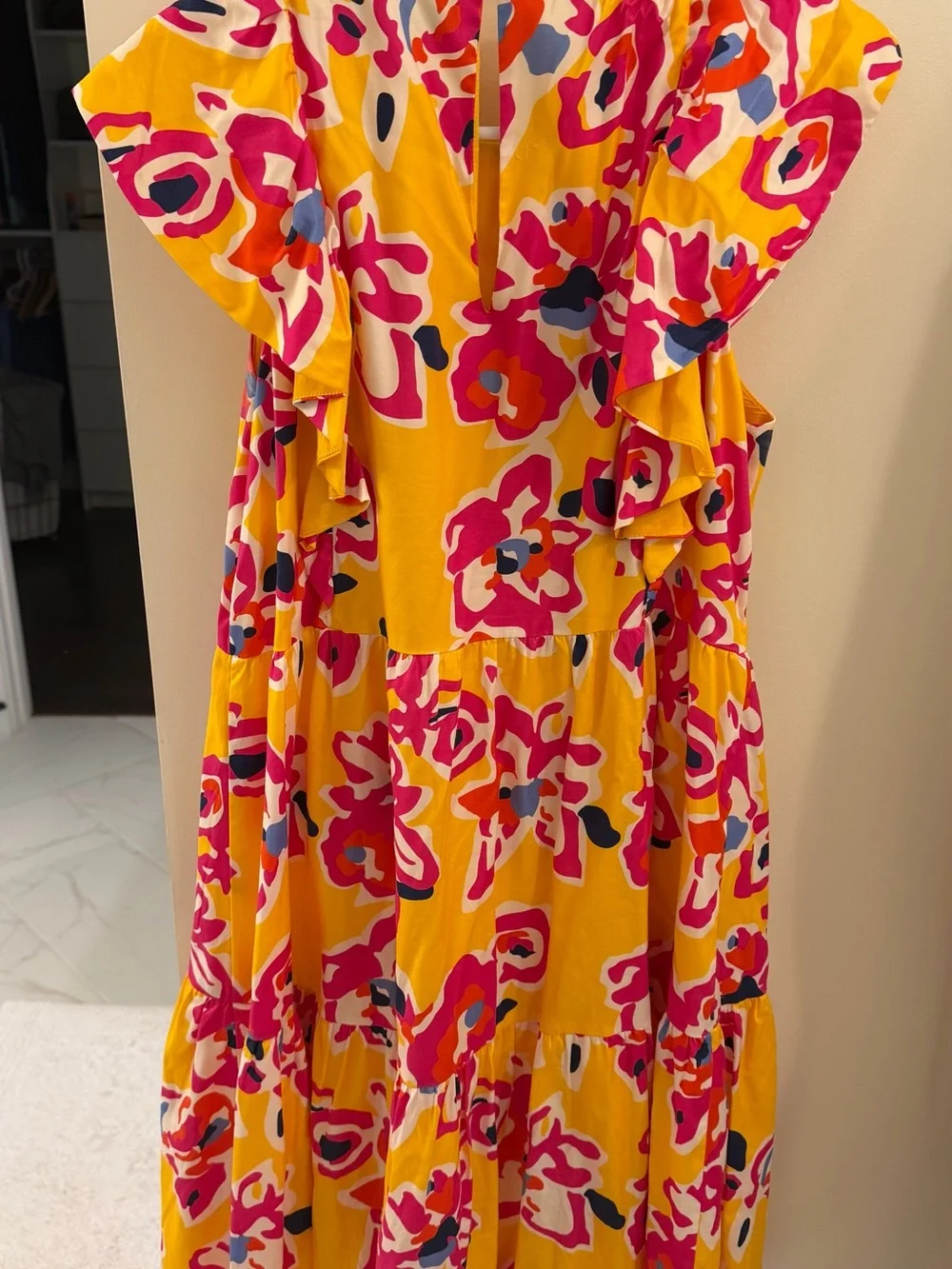 Girls' Yellow Floral Ruffle Tiered Dress by Crosby by Mollie Burch